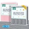 Biloban Mini Crib Mattress Protector Sheets Waterproof 2 Pack Quilted Pack and Play Mattress Pad Cover Fits for Baby Mini CribPlayenPack and Play Mattress Grey Pink 38x24