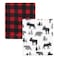 Hudson Baby Unisex Baby Cozy Plush Luxury Blankets 2pk Moose Buffalo Plaid One Size