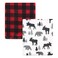 Hudson Baby Unisex Baby Cozy Plush Luxury Blankets 2pk Moose Buffalo Plaid One Size