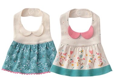 GZMM Baby Girls Princess Type Waterproof Bibs with Adjustable Snaps2 Pack