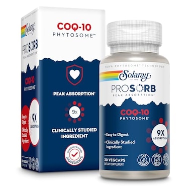 SOLARAY CoQ10 Phytosome 9X Absorption CoQ10 200mg EasytoDigest Antioxidants Supplement Vegan and Made Without Soy 30 Servings 30 VegCaps