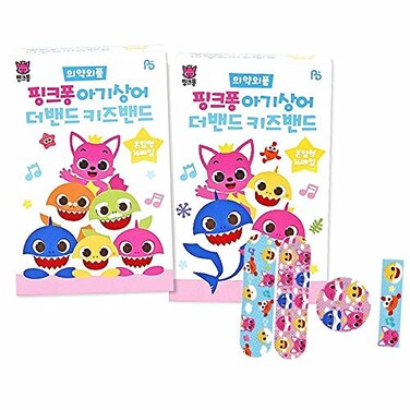 DEAD SKIN Shark Family First Band Aids 32pcs Character Pattern Bandages 3 Mixed Type 2 Packs 16pcs x 2