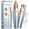 أداة تشذيب الحواجب والوجه VG VOGCREST 2 في 1 قابلة لإعادة الشحن، ماكينة حلاقة شعر الوجه والحواجب بدون ألم، ضوء LED أزرق سماوي