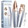 أداة تشذيب الحواجب والوجه VG VOGCREST 2 في 1 قابلة لإعادة الشحن، ماكينة حلاقة شعر الوجه والحواجب بدون ألم، ضوء LED أزرق سماوي