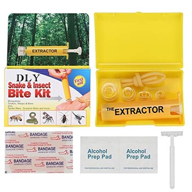 DLY Snake Bite Kit Bee Sting Kit Bug Bite Suction Tool Venom Extractor Suction Pump Mosquito Bite Sucker Tool for Hiking Backpacking Camping Yellow Color