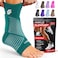 رباط كاحل SS SLEEVE Sleeve Stars للنساء والرجال، رباط ضاغط للكاحل لتخفيف آلام الالتواء والتهاب اللفافة الأخمصية، دعم سهل التخصيص مع حزام قابل للإزالة، رقم الموديل: SingleM1012، اللون: فيروزي