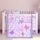 Tudomro 3 Pieces Butterfly Nursery Crib Bedding Set for Girls Standard Size Bedding Sets with Comforter Fitted Sheet Crib SkirtPurple