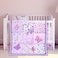 Tudomro 3 Pieces Butterfly Nursery Crib Bedding Set for Girls Standard Size Bedding Sets with Comforter Fitted Sheet Crib SkirtPurple