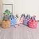 ONGLYP Easter Bunny Basket Plush Cute Bunny Tote Bags Cute Rabbit Design Personalized Easter Bucket for Kids Carrying Gift and Eggs PlushBrown