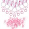 ZYFLSQ 24 Baby Shower Pacifiers Necklace for Girl 30 Mini Acrylic Pacifiers Charm Party Favors Decorations Pink
