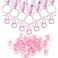 ZYFLSQ 24 Baby Shower Pacifiers Necklace for Girl 30 Mini Acrylic Pacifiers Charm Party Favors Decorations Pink