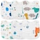 Zainpe 6Pcs Snap Muslin Cotton Baby Bibs Dinosaur Star Bear Pattern Bib Adjustable Burp Cloths with 6 Absorbent Soft Layers for Infants Newborns Toddlers Drooling Feeding Teething