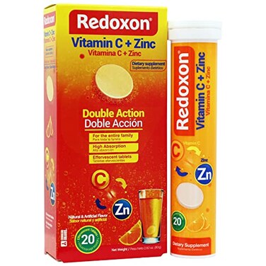 Redoxon Vitamin C Zinc Effervescent Tablets of Vitamin C and Zinc Helps Support Your Immune System Orange Flavor 20 Effervescent Tablets 282 Oz Box