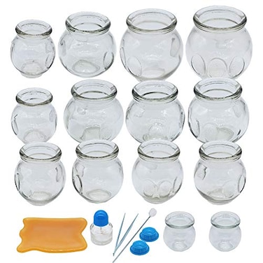 NFZUNW Cupping Therapy Sets14 Cups Thick Chinese Acupoint Glass Cupping Therapy Set for Professionalsfor Massage Back and Relieve Fatigue