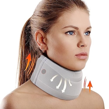 Cozyhealth Neck Brace for Neck Pain and Support Soft Neck Support Relieves Pain Pressure in Spine for Women Men Wrap Align Stabilize Vertebrae Foam Cervical Collar for Sleeping Grey M 35 Depth Collar