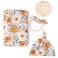 Konssy Baby Girl Newborn Receiving Blanket with Matching Headband and Beanie Set Baby Swaddle Nursery Swaddle Wrap