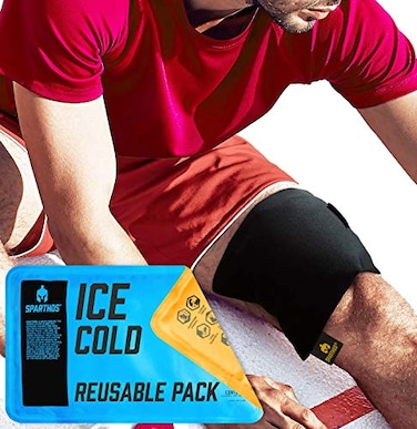 Sparthos Ice Packs for Injuries Reusable Soft Gel Hot Cold Icepack First Aid Pain Relief Wrap Bag Flexible Pack Instant Icing Compress Fits Knee Shoulder Elbow Medium Cover Pack of 1