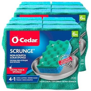 O-Cedar OCedar MultiUse Scrunge Scrub Sponge 6 Count Pack of 2