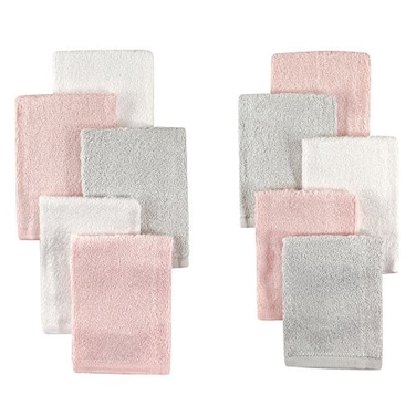 Little Treasure Unisex Baby Rayon from Bamboo Luxurious Washcloths Light Pink Gray One Size