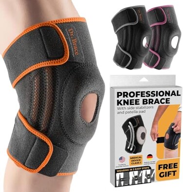 DR. BRACE DR BRACE ELITE Knee Brace with Side Stabilizers Patella Gel Pads for Maximum Knee Pain Support and fast recovery for men and womenPlease Check How To Size Video Mars Small
