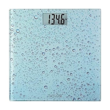 Taylor Digital Scales for Body Weight Highly Accurate 400 LB Capacity Auto On and Off Scale 118 x 118 Inches Water Drop Blue
