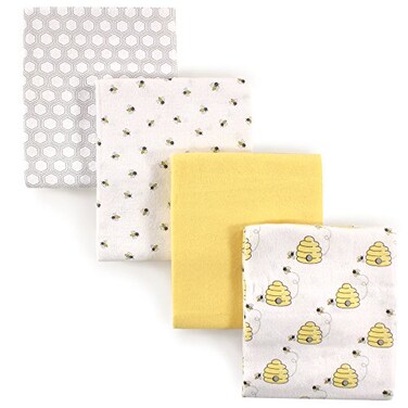 Hudson Baby Unisex Baby Cotton Flannel Receiving Blankets Bee One Size