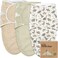 KeaBabies 3Pack Organic Baby Swaddles for Newborns Dino Ridge 03M