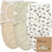 KeaBabies 3Pack Organic Baby Swaddles for Newborns Dino Ridge 03M