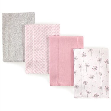 Touched by Nature Unisex Baby Organic Cotton Burp Cloths Dandelions One Size
