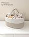 Maliton Extra Large Diaper Caddy Organizer Cotton Rope Nursery Basket Portable Organizer for Changing Table Car Diaper Storage for Baby Stuff for Newborn