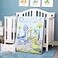JISEN 3 Piece Crib Bedding Set Crib Quilt Crib Sheet Pillowcase Soft Microfiber Printed Nursery Set for Baby Boys or Girls Dinosaurs