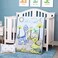 JISEN 3 Piece Crib Bedding Set Crib Quilt Crib Sheet Pillowcase Soft Microfiber Printed Nursery Set for Baby Boys or Girls Dinosaurs