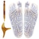 PEUTIER Foot Massage Socks with 2 Massage Tool Pressure Point Socks Set Toe Separate FingerPressing Charts Socks for Uncomfortable Feet Women