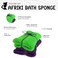 AFRIKI African Net Sponge Premium Authentic Exfoliating Body Scrubber Extra Long Stretch Bath Sponge for Shower Deep Exfoliating Washcloth for Smooth Skin 2 Pack Purple Green