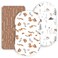 GRSSDER Stretchy Ultra Soft Fitted Bassinet Sheet Set 3 Pack Universal Fit for Bassinets Baby Cradle Moses Basket Oval Rectangle Mattress Safe and Snug Cute Jungle Squirrels and Animals