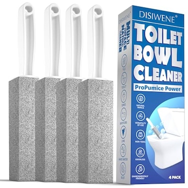 DISIWENE Pumice Cleaning Stone with Handle Toilet Bowl Cleaner Hard Water Ring Remover for BathPoolKitchenHousehold Cleaning 4 4 Pack with Handle