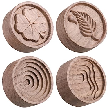 Zhehao 4 Packs Wood Essential Oil Diffuser Small Passive Oil Diffusers Aromatherapy Round Wooden Grain Portable Air Freshener for Car Aromatherapy Home Office BathroomBrown