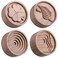 Zhehao 4 Packs Wood Essential Oil Diffuser Small Passive Oil Diffusers Aromatherapy Round Wooden Grain Portable Air Freshener for Car Aromatherapy Home Office BathroomBrown