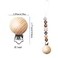 Greneric 24 Pieces Natural Beech Wood Pacifier Clips Teething Grasping Toy Suspender Clips Charm DIY Pacifier Clips Holder Accessories
