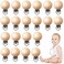 Greneric 24 Pieces Natural Beech Wood Pacifier Clips Teething Grasping Toy Suspender Clips Charm DIY Pacifier Clips Holder Accessories