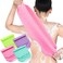Moukeren Exfoliating Back Scrubber with Handles 4 Pack Nylon Back Exfoliator Extended Length Washers Scrubbers Stretchable Pull Strap Exfoliating WashclothPinkBlueFluorescent GreenPurple