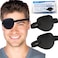 RIKEYO 2 Pcs Eye Patches for Adults and Kids3D Adjustable Eyepatch for Right or Left EyeOne Eye Cover for Lazy EyePirate CostumeBlack
