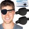 RIKEYO 2 Pcs Eye Patches for Adults and Kids3D Adjustable Eyepatch for Right or Left EyeOne Eye Cover for Lazy EyePirate CostumeBlack