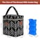 Mancro Breastmilk Cooler Bag Insulated with Ice Pack Fits 6 Baby Bottles Up to 9 Oz with OnTheGo Strap Perfect for Nursing Moms and Daycare Black Wave