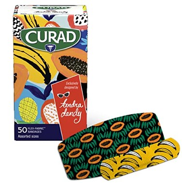 Curad Kendra Dandy Designer Adhesive Fabric Bandages 50 Count Variety Pack 4 Colorful Patterns 35 Standard 15 XL