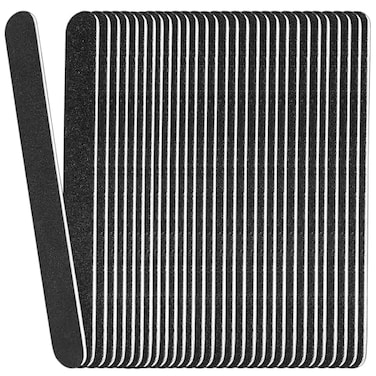 HomeyEra Emery Board Nail Files 24 Pack 100180 Grit Wooden Nail File for Natural Nails 7 Inches Emory Filers Manicure Tool Set Disposable Nail File for Home Salon Black