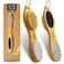ICANdOIT ICDI Natural Bamboo Foot File Callus RemoverMulti Purpose 4 in 1 Feet Pedicure Kit with Foot Care Boar Bristle BrushPumice StoneFoot RaspSand Paper