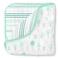 بطانية SwaddleDesigns الفاخرة من القطن الموسلين، 4 طبقات، للأطفال الرضع والصغار، مثالية للراحة والاسترخاء، مقاس 46 × 46 بوصة، بنقشة الغابة الخضراء والخطوط.