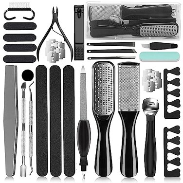 EKOCSIO 36 in 1 Pedicure Kit Professional Pedicure Tools Foot Rasp Foot Dead Skin Remover for Home Salon Care