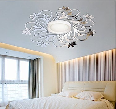 MEYA European Mirror Sticker for ceilling Decoration DIY Top ceilling Mirror Wall Sticker top Lighting The Ceiling Chandelier Around Decorative Mirror Frame Sticker